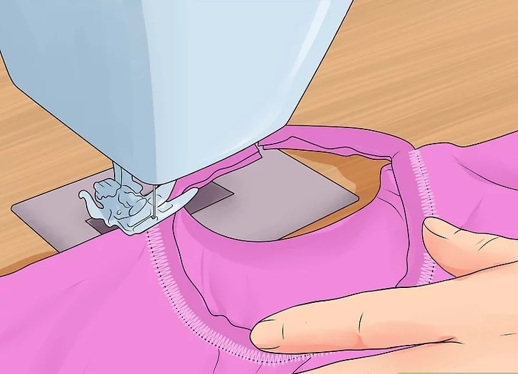 دوخت نوار به یقه تیشرت