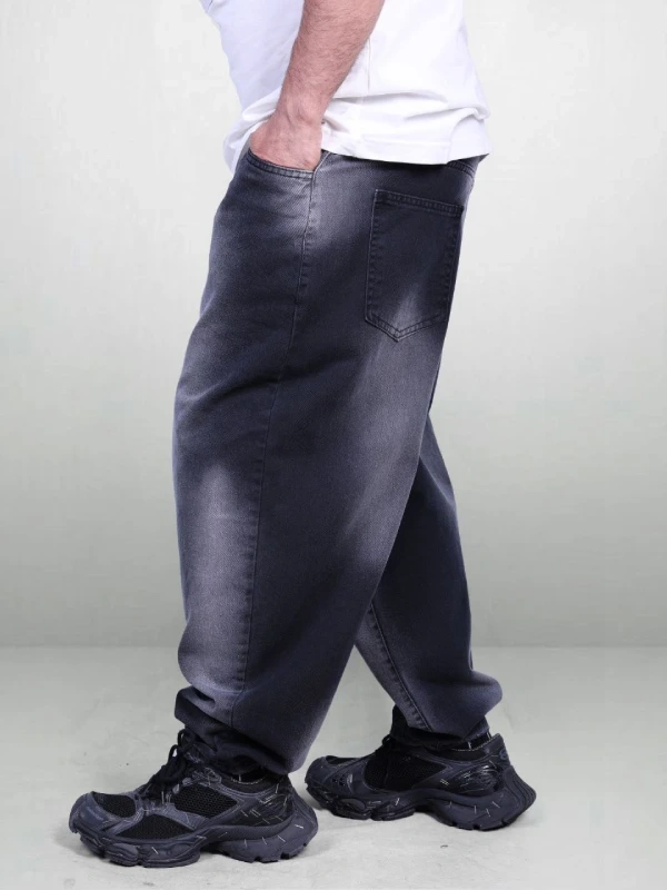 خرید و قیمت شلوار بگ بالنی طوسی جین مردانه